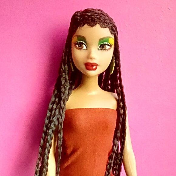 Custom Doll with cornrows braids hair & dress My Scene OOAK - Picture 3 of 8